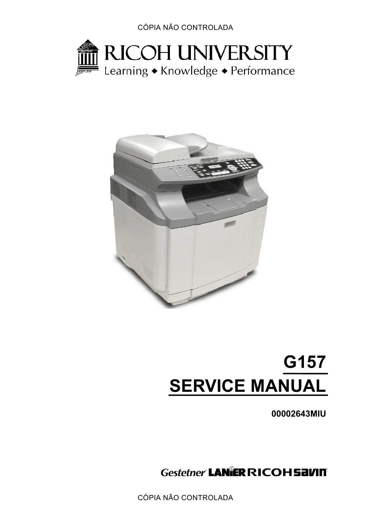 RICOH Aficio SP-C210SF G157 Service Manual-1